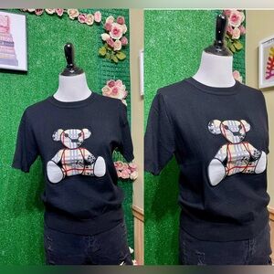 🌷Brand New Bear Knitted Top Can Fit Sm up to L Soft Stretchy!